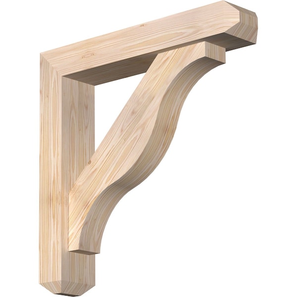 Ekena Millwork Funston Craftsman Smooth Bracket w/ Offset Brace, Douglas Fir, 5 1/2"W x 28"D x 28"H BKT0604X28X28FST04SDF - main